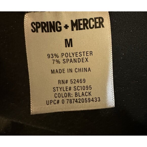 Spring + Mercer Velvet Tee Top Womens Medium Black Short Sleeve Pocket V Neck - Picture 4 of 5